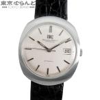 IWC 腕時計 シルバー SS クロコダイルレザー オールドインター クッションケース 魚リューズ デイト 腕時計 メンズ 自動巻 101813047