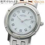 エルメス HERMES クリッパー CL4.210 ホワイト SS 腕時計 レディース クォーツ 電池交換 仕上済 101821664
