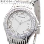 カルティエ 腕時計 パンテールクーガーLM WF8022H8 ホワイトゴールド K18WG 白文字盤 ゴドロン 金無垢 ベゼルダイヤモンド メンズQZ 電池交換 仕上済 101832867
