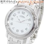 エルメス HERMES クリッパー CL6.710  ホワイト SS 箱付 腕時計 メンズ クォーツ 電池交換済 101833114