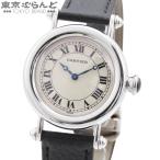 カルティエ CARTIER ディアボロ LM W1509751 ベージュ Pt950 グレインカーフレザー K18WG 腕時計 レディース 手巻 仕上済 101835651
