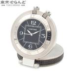 カルティエ CARTIER パシャ Cタイマー W0100058 ブラック ステンレススチール トラベルクロック 置時計 ユニセックス 電池式 保証書付き 電池交換済 101838125