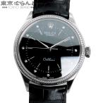 ロレックス チェリーニタイム 50609RBR ランダム番 ブラック K18WG アリゲーターレザー ダイヤモンド 金無垢 ダイヤベゼル 腕時計 メンズ 自動巻 101843558