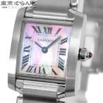 カルティエ 腕時計 タンクフランセーズ SM W51028Q3 ピンク SS シェル レディース QZ 電池交換 仕上済 101844174
