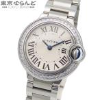 カルティエ 腕時計 バロンブルー 28mm W4BB0015 シルバー SS ベゼルダイヤモンド ケース・保証書付き レディース 電池式 101845748