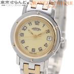 エルメス HERMES クリッパー CL4.220 アイボリー SS GP コンビ 腕時計 レディース クォーツ 電池交換 仕上済 101848467