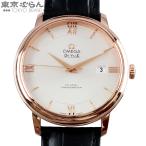オメガ OMEGA デヴィル 424.53.40.20.02.001 シルバー K18RG レザー デビル プレステージ 金無垢 箱・保証書付き 腕時計 メンズ 自動巻 仕上済 101851149