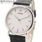 セイコー SEIKO クレドール GBAR007 8J81-0AC0 シルバー K18WG レザー 金無垢 社外ベルト 純正尾錠 保証書付 腕時計 メンズ クォーツ 101852745