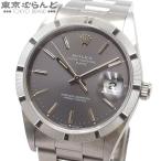ロレックス ROLEX オイスターパーペチュアル デイト オイスターブレス S番 15210 グレー ステンレス 腕時計 メンズ 自動巻 OH済 101858606