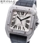 カルティエ CARTIER サントス100 LM WM500951 アイボリー K18WG ダイヤモンド アリゲーター 腕時計 メンズ 自動巻 仕上済 101863209