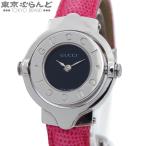 グッチ GUCCI ターンフェイス 6600L ピンクxブラック SS レザー バングルウォッチ 回転式 12MM S 箱 腕時計 レディース クオーツ 101866020