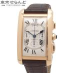 カルティエ CARTIER タンク アメリカン クロノグラフ XL ビッグデイト W2609356 ホワイト K18PG アリゲーター 金無垢 腕時計 メンズ 自動巻 101872518