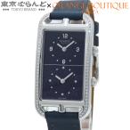 エルメス HERMES ナンタケット デュアルタイム NA3.230 U刻印 ブルー SS レザー ダイヤモンド 箱・保証書付き 腕時計 レディース 電池式 ソルド品 101878102