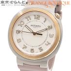 エルメス HERMES カット SD1.520.221 シルバーxパープル SS K18PG ラバー コンビ アラビア文字盤 箱・保証書付き 腕時計 レディース 自動巻 101878189