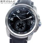 カルティエ CARTIER カリブル ドゥ カルティエ W7100014 ブラック SS クロコダイルレザー 箱・保証書 腕時計 メンズ 自動巻 101882386