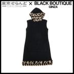 シャネル CHANEL ノースリーブ パーカー ワンピース P32180W04066 黒 ベージュ コットン ナイロン 千鳥柄 フロントジップ 36 レディース 241001012341