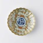 琳派桜樹文 5号皿 緑 中皿 小皿 取り