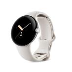 Googleg-gruPixel Watch пульсомер функция Polished Silver нержавеющая сталь кейс / Chalk активный частота (W