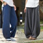 パンツ ワイドパンツ バルーンパンツ スカンツ スカーチョ ボトムス レディース ズボン ガウチョパンツ ウエストゴム 美脚 ポケット付き 無地 着痩せ 春 夏 30代