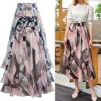 フレアスカートロングシフォンスカー...
