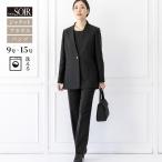 ショッピング喪服 喪服 レディース ブラックフォーマル 東京ソワール  パンツ 礼服 黒 女性 葬式 告別式 卒業式 ノーカラー ウォッシャブル 洗える おしゃれ シンプル 1508950