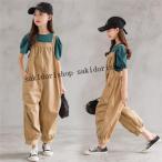 子供服 セットアップ サロペット 2点セット Tシャツ+サロペット キッズ 女の子 韓国子供服 上下セット ワイドパンツ 半袖 Tシャツ