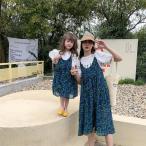 親子 サロペット ペアルック セットアップ ワンピース ドット コンビネゾン ロンパース キャミソール 水玉 ガウチョ オーバーオール