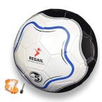 MODELA サッカーボール 5号球 空気針・ボールネット付き 1区画19針縫い 糸巻きライナー構造 (青/ブルー)
