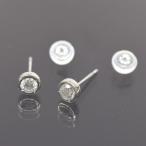 Pt900 プラチナ900 チョコ留め丸タイプ ダイヤモンド 一粒 ピアス 直径2.3mm ダイヤ 0.1ct