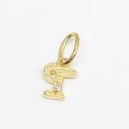 K18 18金 ダイヤ付きイニシャルペンダントヘッド (イニシャルT) ダイヤ0.01ct