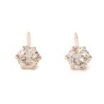 K18PG 18金 ダイヤ 0.3ct ピンクゴールド シンプル6本爪タイプ シャンパンダイヤモンド 一粒 ピアス 直径3.3mm