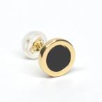 (片側販売) K18 18金 メンズピアス オニキス 直径7.4mm(宅急便送料無料!)