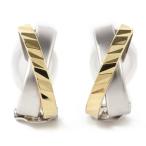 Yahoo! Yahoo!ショッピング(ヤフー ショッピング)K18YG・K14WG　バツ・クロスデザイン　クリップ式イヤリング（シリコンカバー付き）