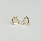 (2個ペア)K18 18金 定番 オープンハートピアス Sサイズ 6mm×5mm