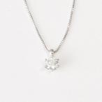 K18WG ダイヤモンドネックレス 6本爪 一粒ダイヤ 0.15ct