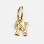 K18 18金 ダイヤ付きイニシャルペンダントヘッド (イニシャルN) ダイヤ0.01ct
