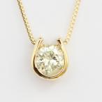 K18 18金ダイヤモンドネックレス 0.2ct 天然ダイヤモンド1石 トップ裏は幸運を呼ぶクローバー!(ベネチアンチェーン45cmチェーンタイプ)