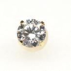 K18　箱爪　片耳　メンズピアス　5ｍｍキュービック