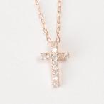 K10ＰG 10金　ダイヤモンドネックレス　クロス