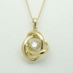 K18 揺れる ダンシングストーン ダイヤモンドネックレス フラワー 0.1ct