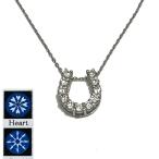プラチナ900　ダイヤモンド　馬蹄ネックレス　0.3ｃｔ　チェーンプラチナ850　45ｃｍ　鑑別カード付　ハート＆キューピッド