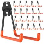 ガレージ用フック10個 ツールフック ガレージ収納フック 滑り止め加工 物掛け フック 壁面取付工具 ダブルフック 強力な耐荷重 ガレージ ストレージハンガー 頑