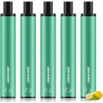 電子タバコ 使い捨て VAPE レモンミント 5本入 7500回吸引可能 持ち運び シーシャ 本体 たばこ タバコカプセル装着可 爆煙 ベイプ タバコ代替え品 ニコレス JT1