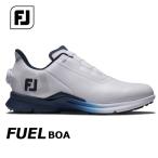 FootJoy 25  FJ フューエル ボア 【ホワイト/ネイビー】 55416 （W) FUEL BOA スパイクレス ゴルフシューズ フットジョイ