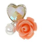 Yahoo! Yahoo!ショッピング(ヤフー ショッピング)ハート&ローズ&パール チタンポストピアス 薔薇・バラ・Heart・ラインストーン Rose