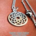 Yahoo! Yahoo!ショッピング(ヤフー ショッピング)ステンレスジュエリー フィリグリーフラットラウンド ペンダント ネックレス フラワー ステンレス スター チャクラ 蓮 ハス サハスララ シルバー