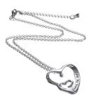 Yahoo! Yahoo!ショッピング(ヤフー ショッピング)ダブルハート モチーフ ネックレス トップ:28x31mm 52cmチェーン Heart ペンダント 刻印 シルバー