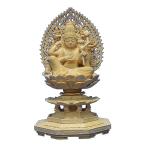 木彫仏像 如意輪観音座像(一面六臂)2.5寸飛天光背八角台桧木 ヒノキ(受注生産)