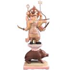 木彫仏像 摩利支天6寸桧木彩色(騎猪像)(受注生産)