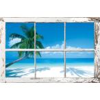 インテリアポスター 窓の風景 トロピカルビーチ 24×36inc(61×91.5cm) at1